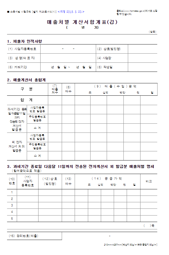 매출처별 계산서 합계표, 사업장 현황 신고, 사업장 현황 신고서, 면세 사업자, 사업장 현황 신고 방법